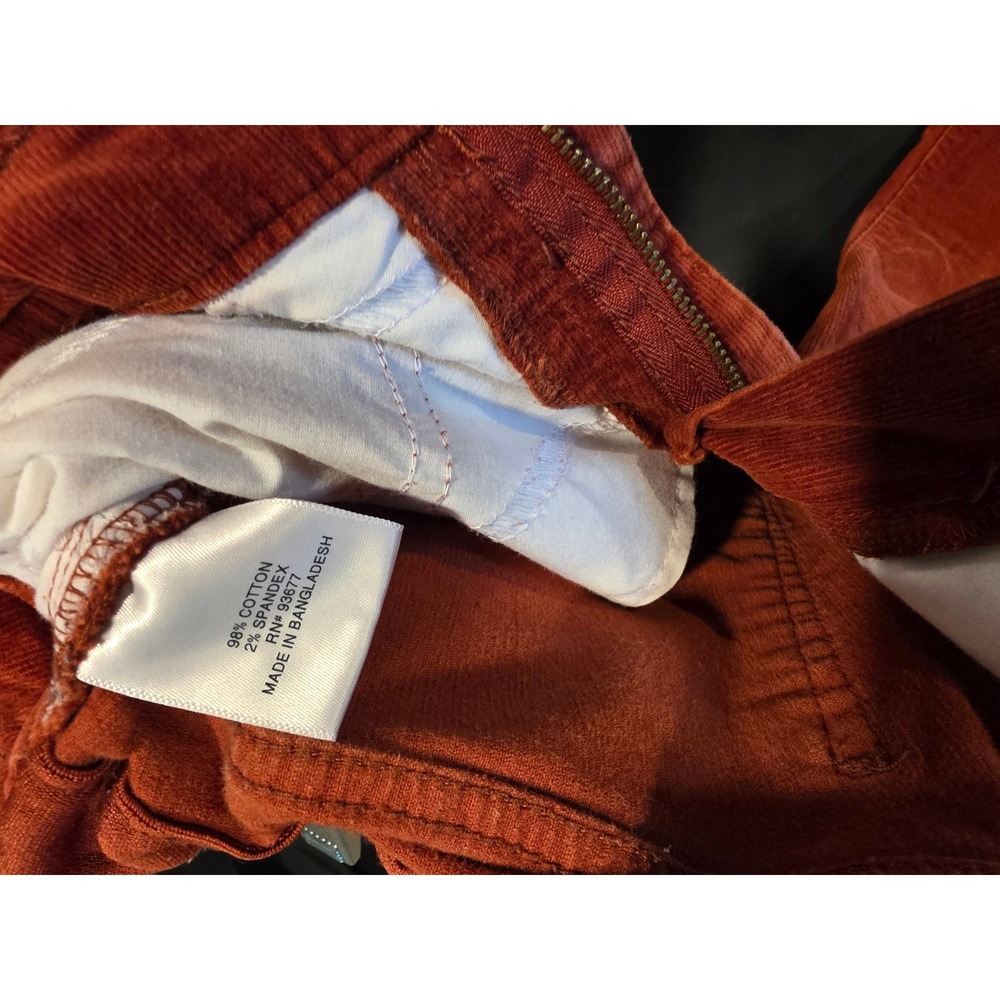 St. John's Bay Rust Orange Corduroy Pants Straight Leg 10 Petite 10P Fall Boho - Picture 8 of 10
